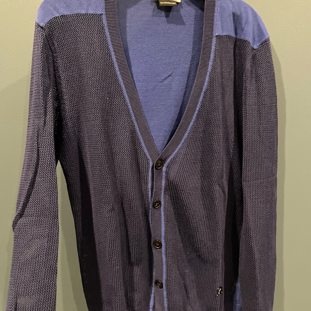 Versace Men's Blue Cardigan Sweater